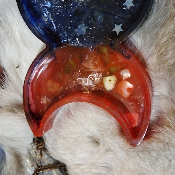 Triple goddess altar tray cup holder wiccan pagan altar homemade with positive - Picture 5 of 6